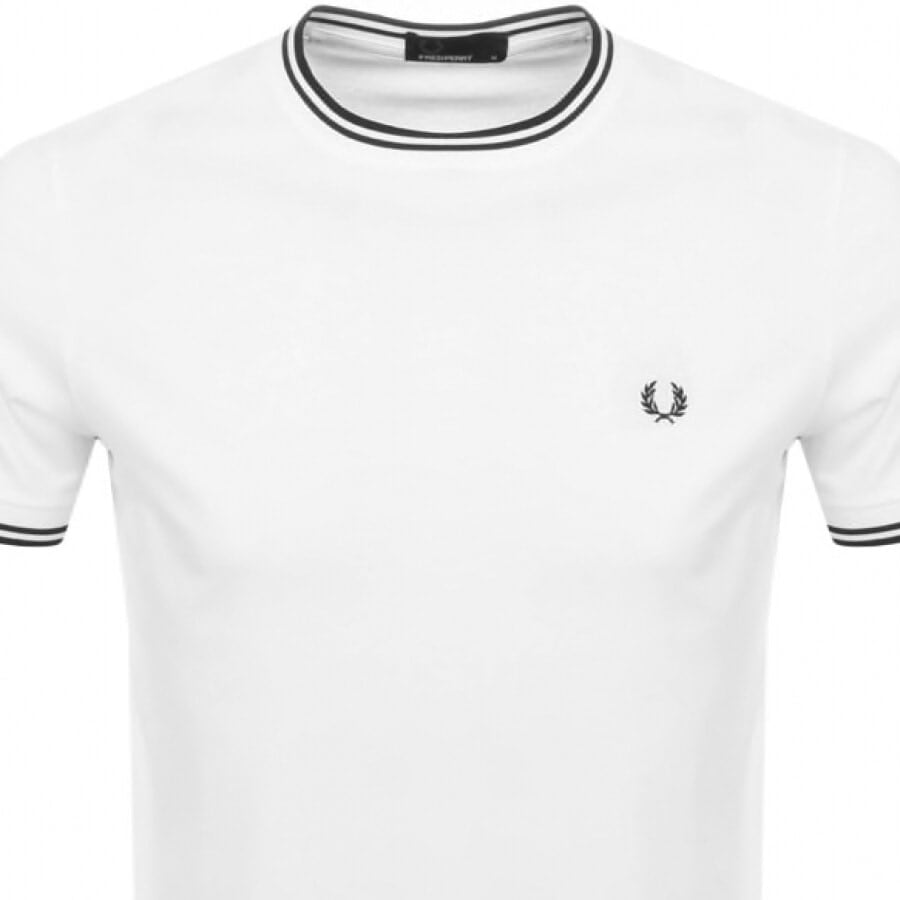 品質のいい Fred Perry Twin Tipped T Shirt White | Mainline Menswear トップス